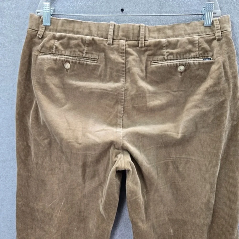 Polo Ralph Lauren Men Pants 36x28 Brown Corduroy Chino Straight‎ Stretch Classic